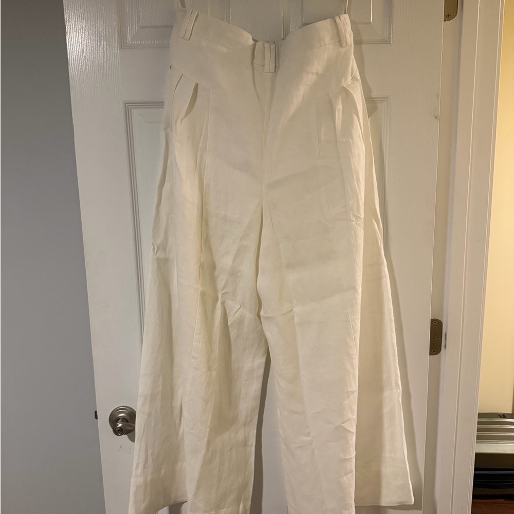 Farm Rio 100% Linen Super Wide Leg High Waisted Pants – Medium - Picture 4 of 4